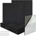 BXI Felt Bulletin Board - 12 X 12 X 0.4 Inches 6 Pcs Self-Adhesive Poster Cork Board with 30 Push Pins, Thick Pin Tiles Display Vision Board, Photo Picture Panels for Home Office Classroom Walls