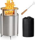 Ciays Smokeless Firepit with Stand, 7″ Tabletop Fire Pit for Camping with Patented Technology, Portable Fire Pit for Outside with Grill Rack, Fire Poker and Bag, Fueled by Pellets, Wood or Firestarter