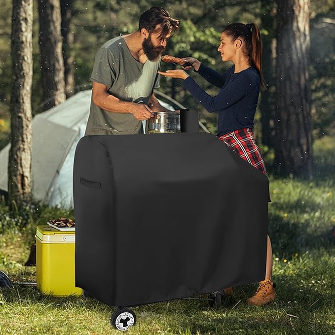 Charcoal Grills Cover for Z Grills 7002C2E Pellet Grill, Waterproof Outdoor Grill Cover BBQ Grill Cover Barbeque Grill Cover (Cover Only) - 48" L×26" W×48" H, Black