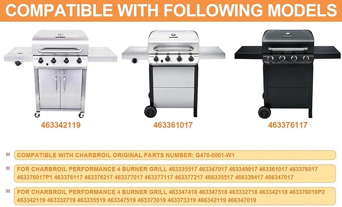 G470-0001-W1 Grill Warming Rack for Charbroil Performance 4 Burner Grill Replacement Parts 463342119 463347519 463342118 463376117 463376217 463332718, Swing Away Grid for Charbroil Accessories