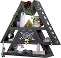 Pracaniz Crystal Shelf with Flap Drawer&Hooks for Wall&Desktop, Crystal Holder as Witchy Room Decor,Moon Phase Triangle Shelf,Witchy Decor&Moon Decor for Bedroom.