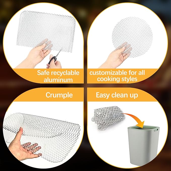 Grill Topper, 10 Pcs Disposable BBQ Grill Toppers, 12x16 in Non-Stick Heavy Duty Aluminum Mesh Grilling Grates Liners, Prevent Food from Falling Through Grill Mats for Camping Accessories