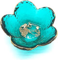 Green Flower Ring Jewelry Tray, Small Glass Jewelry Dish for Women, Room Decor Trinket Tray for Earrings Necklaces, Wedding Engagement Ring Holder, Key Dish Jewelry Plate Bowl Gift