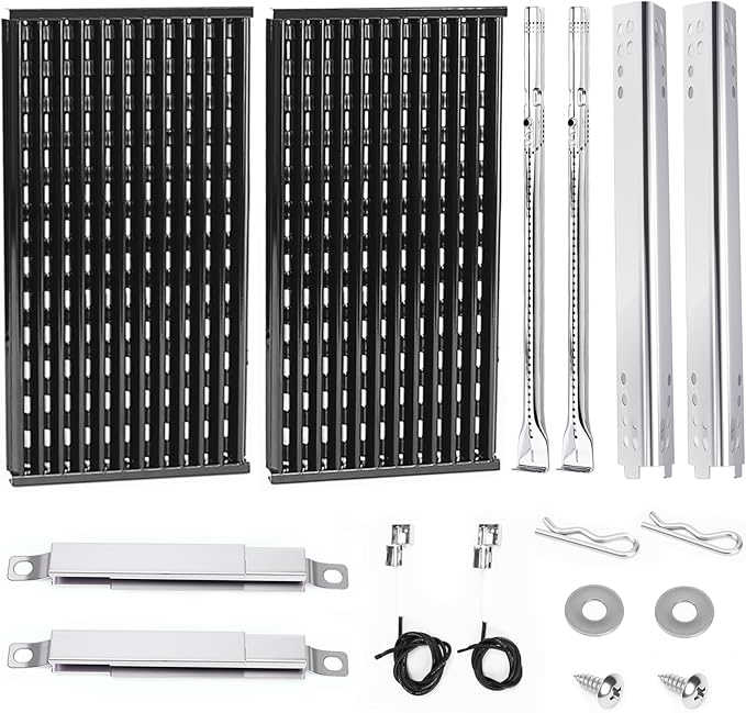 for Char-Broil Tru-Infrared Grill Parts 463633316 Stainless Steel Burners Heat Plates Cooking Grates Fits Charbroil Performance 2Burner 463645015 463672016 463370719 463336016 463672216 Grills