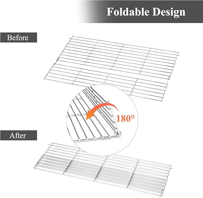 Uniflasy Warming Rack for Pit Boss 700 Series Pellet Smoker Grills, Stainless Steel Upper Cooking Grate Replacement for Pit Boss 700D 700FB 700S 700SC 700FB1, Foldable BBQ Grill Top Rack