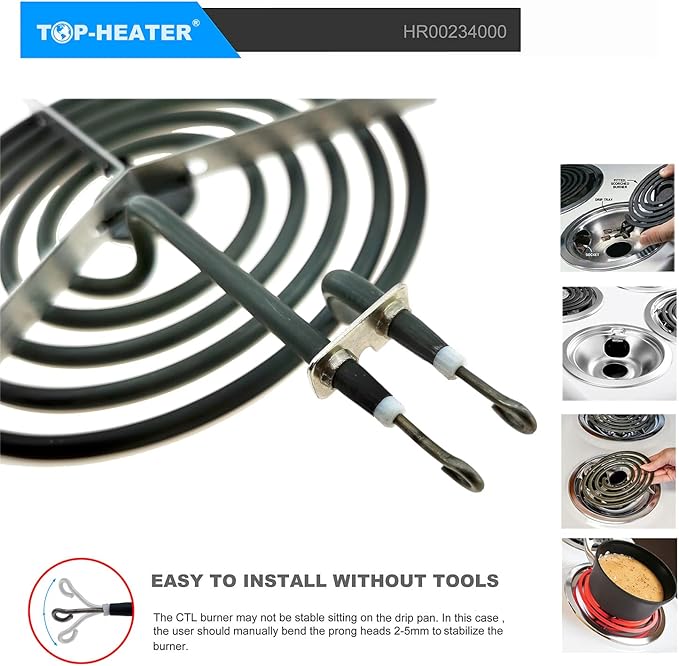 MP21YA Electric Stove Burners Replacement,Upgraded TOP-HEATER 234000 8" Electric Range Burner Element Unit Set For Whirlpool Norge,Fit MP22YA Range Stove Burner Top Surface Element,2Pack