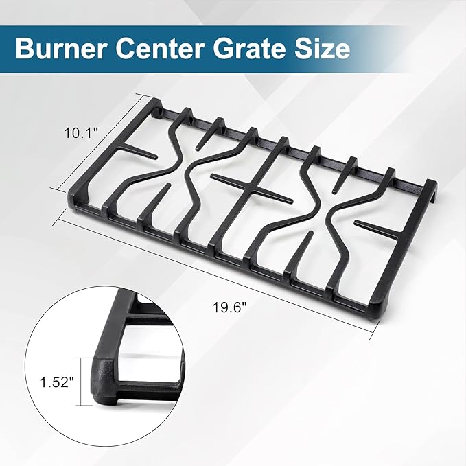 Criditpid WB31X27151 Side Grate Replacement Parts for GE Stoves, WB31X24736 General Electric Gas Range Burner Grate Replaces for JGBS66REKSS JGB735SPSS JGBS86SPSS Side Griddle.