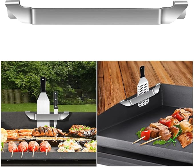 Stainless Steel Griddle Spatula Stand, 2 Pack Grill Barbecue Tool Rack Hold Rack Griddle Accessories Holder for Blackstone, Camp Chef, Royal Gourmet, Outdoor Camping Picnic BBQ Essentials