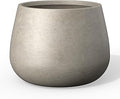 Kante Curva Series Planter, 10.2 Inch Round Concrete Garden Pot with Draiange Hole and Rubber Plug, Suitable for Indoor Plants, Home, Garden, Patio, Patina Concrete