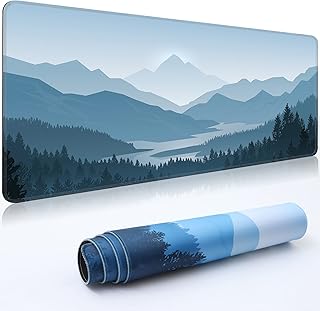 Desk Mat,Large Mouse Pad 35''×15.6'' XXL Extended Gaming Mouse Pad Mat with Non-Slip Base Stitched Eges Mousepad for Computer,Office,Keyboard and Laptop - Vector Mountain