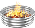 Metal Fire Pit Ring/Bonfire Fire Ring- 4 FT Diameter, 0.8 MM Thick,1 ft High, Durable and Stylish for Outdoor Fire Pits,Patios and Camping (Silver, 4X4X1 ft)