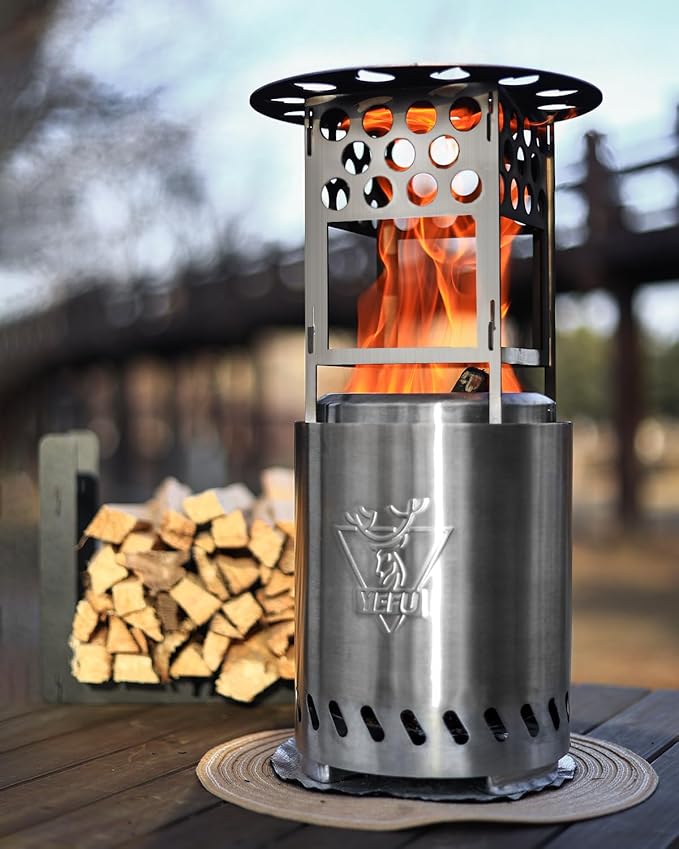 YEFU Fire Pit Heat Deflector for Solo Stove Mesa XL/YEFU 7.1" Stove, Portable Heat Diffuser for Tabletop Fire Pit Redirects Warmth, Detachable Mesa XL Heat Deflector for Solo Stove Accessories