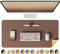 YSAGi Double-Sided Desk Pad, Leather Desk Mat, Eco Cork Desk Pad Protector, Large Mouse Pad for Desk, Waterproof Desk Blotter Pad, Desk Writing Pad for Office Work/Home(23.6"x13.7",Coffee+Cork)