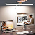 Syrinx LED Desk Lamp, Dual Head Desk Light with Clamp, 50 Lighting Modes Eye-Caring Table Lamp, Flexible Gooseneck Task Light with Motion Sensor, Wired Control, Timer & Memory Function for Home Office