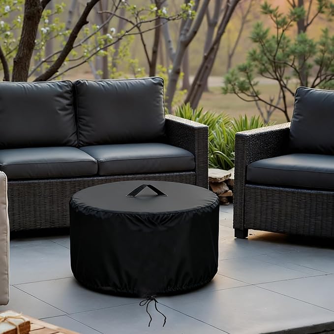 Propane Fire Pit Covers for Ciays Large Propane Fire Pit 24 Inch, Waterproof Firebowl Covers Outdoor Firepit Cover-24" D x 12" H
