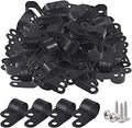 Glarks 60Pcs 1/2 Inch Black Nylon Screw Mount R-Type Cable Clip Wire Clamp Kit with Screws for Wire, Conduit and Cable Conduit