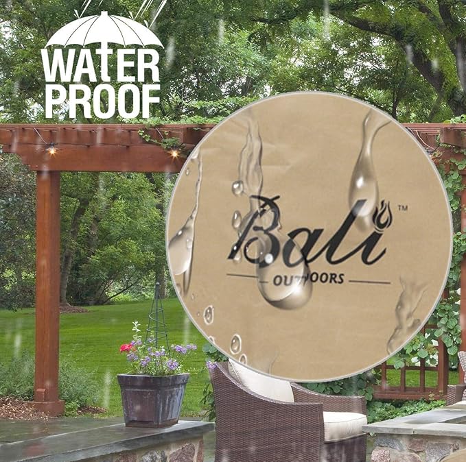 BALI OUTDOORS 32 Inch Square Patio Fire Pit Table Cover, Heavy Duty, Waterproof and Weather Resistant Oxford Fabric Cover, Brown