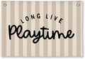 Playroom Decor, Long Live Playtime Wall Hanging Linen Banner, Blue Striped Wall Flag for Kids Room Nursery Playroom Decor, 20x30 Inch-Black
