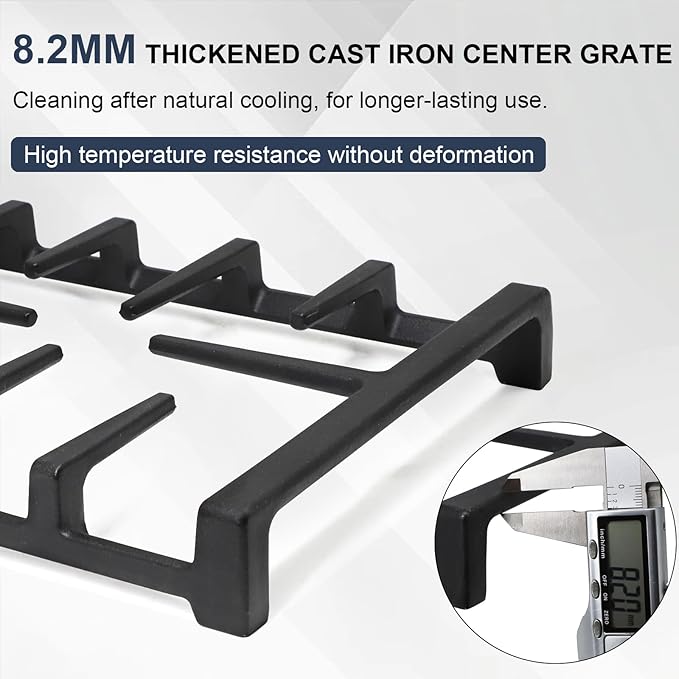 Criditpid WB31X27150 Center Grate Replacement Parts for GE Stoves, WB31X24737 General Electric Gas Range Burner Grate Replaces for JGBS66REKSS JGSS66SEL3SS JGB700SEJ4SS Center Griddle.
