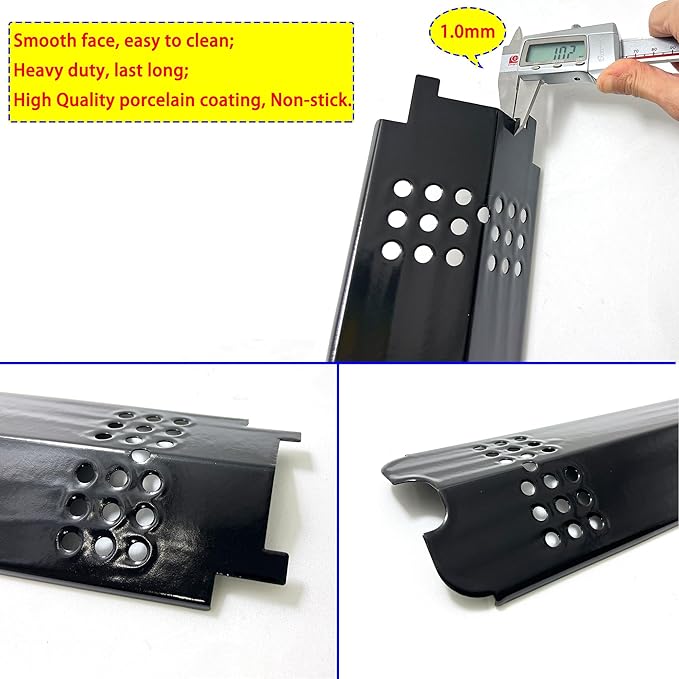 Direct Store Parts DP166 4pk 15 inch Porcelain Steel Heat Plate for Charbroil 463436215, 463439914, 466334613, 466342014 463436213, G432-0096-W1, Heat Tent Shield Deflector for Kenmore 16113, 16115