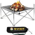 Fireside Outdoor Pop-Up Fire Pit 24" Ultra Lite Weighs 3.2 lbs - Folding FirePits for Outside, Outdoor Small Firepit Portable, Campfire Burn Pits, Camping Fire Pit Portable Holds 80 lbs of Firewood