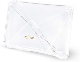 kate spade new york Business Card Holder for Women, Stylish Clear Acrylic Business Card Organizer for Desktop, Call Me
