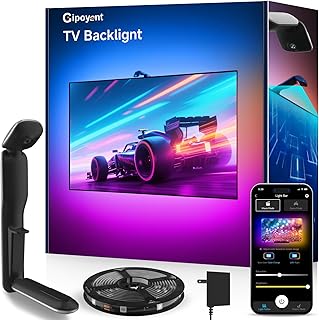 GIPOYENT LED TV Backlights with Camera, 13.7FT TV Lights that Change with for 45-65 in TV, Music Sync LED Strip Light with Smart App Control - RGB Color Changing Light Strip for Bedroom