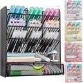 Spacrea Metal Pen Organizer, Pencil Holder for Desk, Desk Organizer with Drawer for School, Home, Art Supplies (Black)