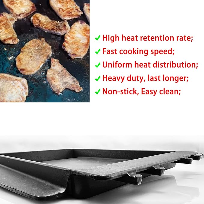 Direct Store DC128 7658 Cast Iron Griddle for Weber Spirit 200, Spirit 300, Spirit II 200, Spirit II 300, Spirit E210, E310, Genesis Silver/Gold B/C, Genesis 1000-5000, Replace for Weber 7597 Griddle