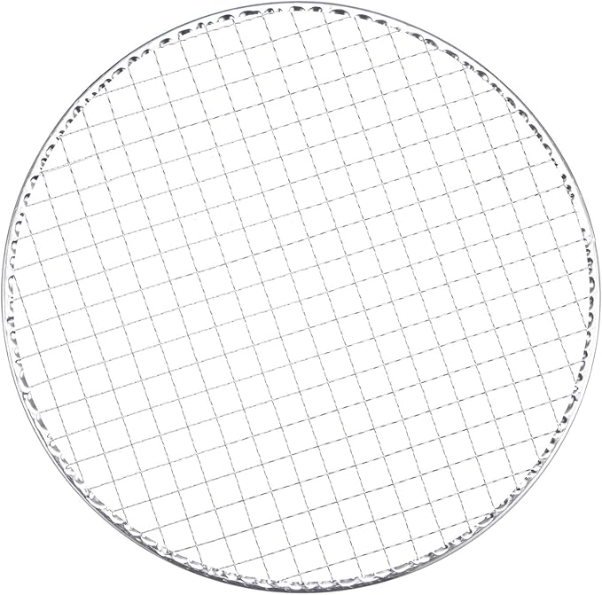 HARFINGTON 10pcs Round BBQ Grill Net 11" Dia Galvanized Iron Barbecue Mesh Mat for Baking Smoking Charcoal Grilling Roasting