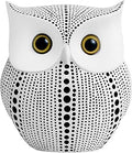 APPS2Car Owl Statue for Home Decor Accents Office Decoration, Handmade Polka Dots Buhos Modern Bird Figurine for Indoor Book Shelf Desktop Cabinet Fireplace Mantel Living Room Bedroom Ornament (White)