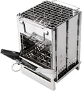 REDCAMP Wood Burning Folding Camp Stove Stainless Steel Grid, Portable Collapsible Backpacking Stove Survival Rocket Stove for Outdoor Tent Camping Hiking Picnic BBQ, Samll