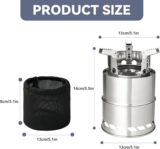 Fire Pit Smokeless Firepit 304 Stainless Steel Material - Outdoor Fire Pit Silver 5x5.5 Inches - Smokeless Firepit for Outside Outdoor Patio Camping Backyard
