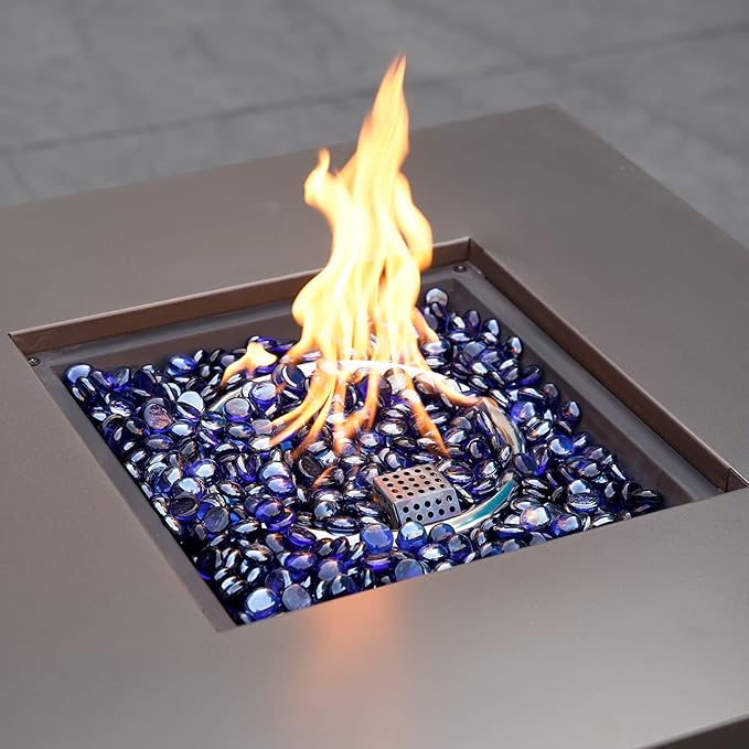 Mr. Fireglass 10 Pound Fire Glass Beads, 1/2" Reflective Round Fire Glass Drops for Fireplace Fire Pit & Lanscaping, High Luster Royal Cobalt Blue (Pack of 2)