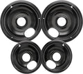 Stove Drip Pan for Electric Stove Top, Compatible with Frigidaire 10% Energy Save by Enamel Spraying Prevent Bending and Rust Includes a Set of 4 Oven Burner Drip Pans, Black