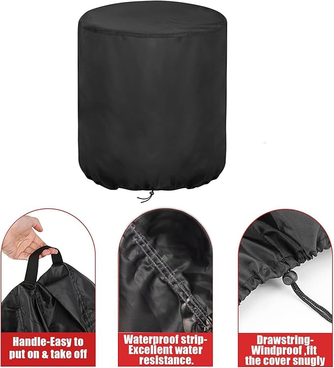 Outdoor Fryers Cover for Feasto / for RYHOFOUD Propane Fryer Pot, Waterproof Outdoor Propane Gas Fish Fryer Pot Kit Covers for Deep Fryer Turkey Fryer Outdoor Cookers- 20”Dx23”H, Black