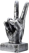 Nice purchase Hand Finger Gesture Desk Statues Fingers Sculpture Creative Home Living Room Cabinet Shelf Decoration (Victory Gesture in Silver)