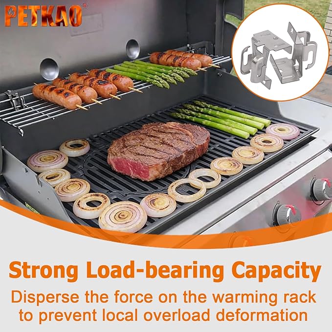 69284 GS4 Genesis 2 Warming Rack Brackets for Weber Grill Parts Replacement GS4 Genesis II/II LX 300/400 SER E310 S310 E315 E410 S435 E210 E610 Accessories for Weber Grill Rack Brackets Set 66046,2PCS