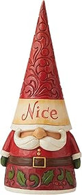 Enesco Jim Shore Heartwood Creek Christmas Gnome Naughty and Nice Double-Sided Figurine, 8.27 Inch, Multicolor, Red