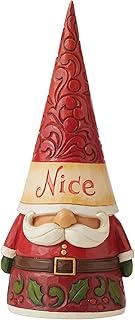 Enesco Jim Shore Heartwood Creek Christmas Gnome Naughty and Nice Double-Sided Figurine, 8.27 Inch, Multicolor, Red