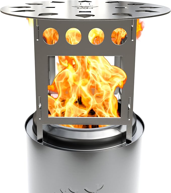 YEFU Fire Pit Heat Deflector for Solo Mesa Stove, Portable Heat Diffuser for 5 inch Tabletop Firepit Captures and Redirects Warmth, Detachable Burner Cover Accessories