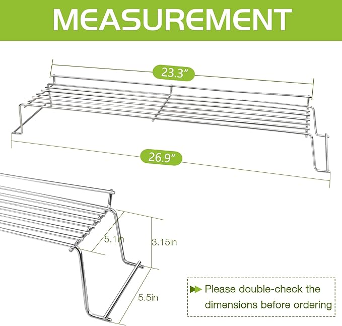 65054 Warming Rack for Weber Genesis 300 Series (2007-2016) E310 E320 E330 S310 S320 S330 Gas Grill Replacement Parts 81323 62749 Stainless Steel