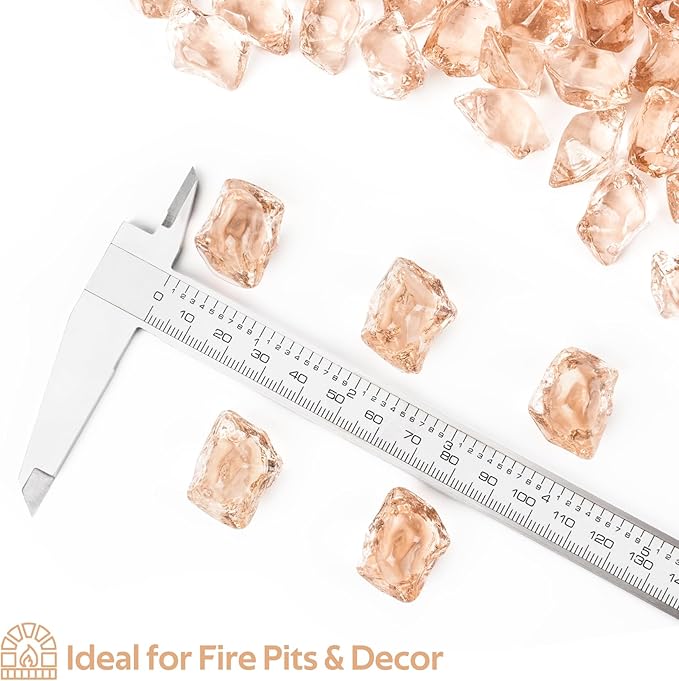 Mr. Fireglass 1/2-Inch Polygon Fire Glass for Fireplace Fire Pit & Lanscaping, 10 Pounds High Luster Elegant Gold