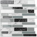 Art3d 20-Sheet Peel and Stick Kitchen Backsplash Tiles, 12"x12" Self-Adhesive Marble Grey Wall Tiles for Kitchen and Bathroom