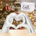 Valentines Day Gifts for Him, Heart Hands Sculpture, Heart Hands, Valentines Day Decorations, Silvery Room Decor for Living Room Bedroom Bookshelf, Silvery