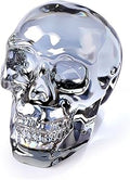 Crystal Plating Black Skull Head Figurines, Day of The Dead Decor - Skull Lovers Gifts for Women, Glass Skull Head Art Halloween Ornament with Gifts Box 2.8''