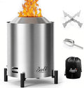 BALI OUTDOORS 6.5 inch Tabletop Fire Pit Round, Stainless Steel Table Top Firepit Small, Outdoor Smokeless Firepit Portable, Silvery