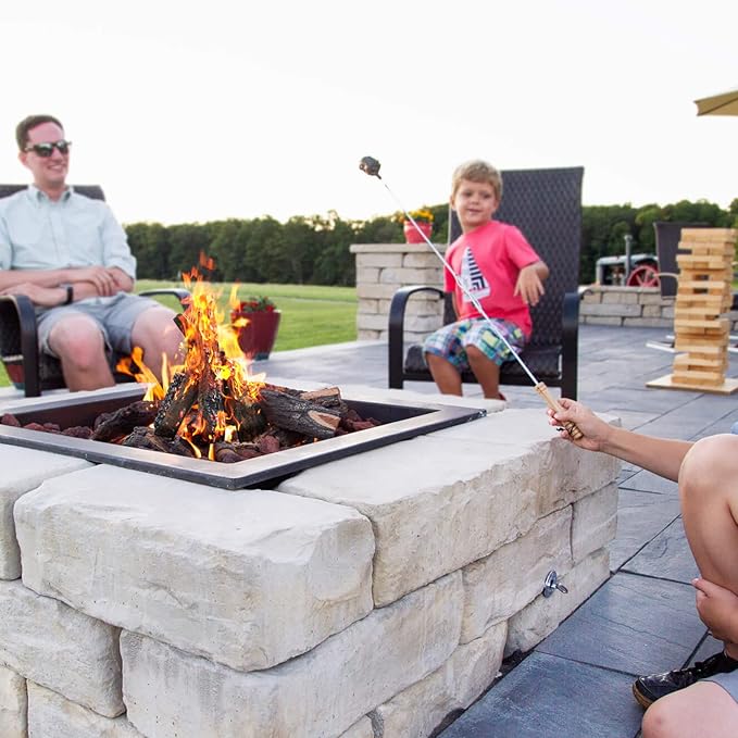 Skyflame 8 Small Piece Set of Ceramic Wood Logs and Accessories for All Types of Indoor Gas Inserts, Ventless & Vent Free, Propane, Gel, Ethanol, Electric or Outdoor Fireplaces & Fire Pits