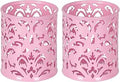 EasyPAG Pink Pen Holder for Desk, 2 Pack Round Pen Organizer, Brush Holder for Vanity, Metal Pencil Cup Organizer for Home, Office, Classroom, School