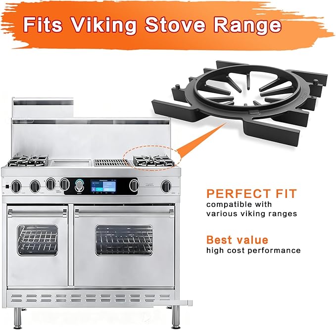 PA060037 PA060024 Stove Grate Replacement Parts for Viking Stove Parts 10"x 10.9"IN Cast Iron Burner Grate Viking Gas Range Grate PA060024 Cooktop Grate Stove Rack (1 Pack)